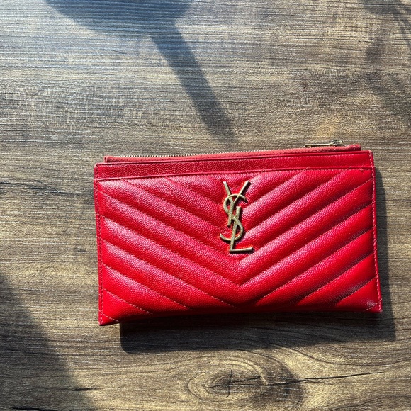 SAINT LAURENT Monogram Matelassé Bill Pouch Leather Wallet - Picture 4 of 7